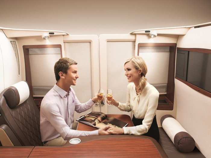 You can even get your own private suite on Singapore Airlines. A suite costs around $18,400 round trip.