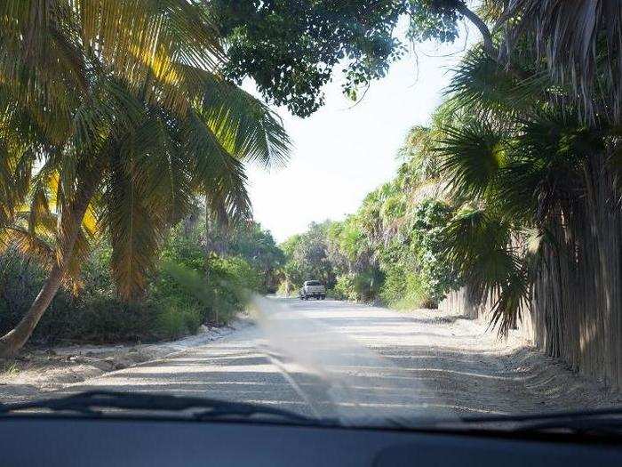 Driving to the house in Sian Ka