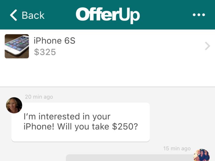 Instead of creating fake emails or phone numbers to deal with Craigslist strangers, all communication on OfferUp is kept within the app. I never had to give out my phone number since people could message me immediately — and it was great.