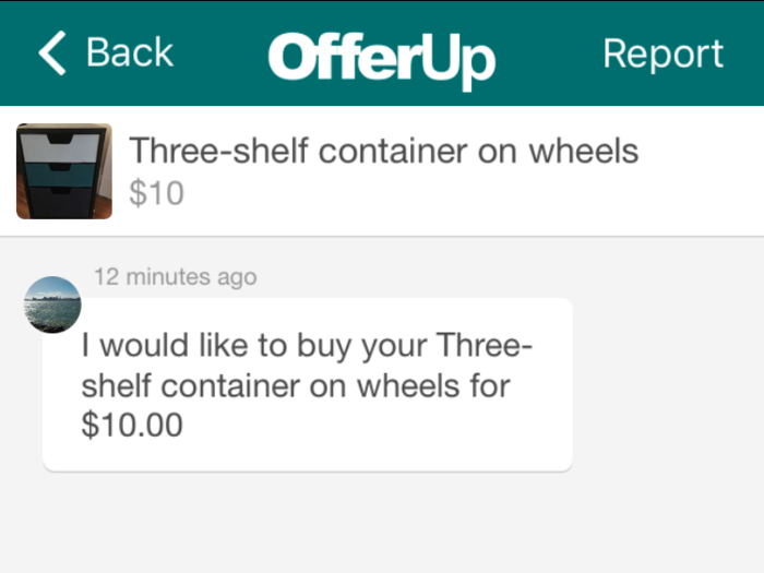 Since each item took me less than a minute to put up for sale, I kept uploading more items. Soon, the messages started pouring in. Negotiating a price and deciding on a pick-up time and place was still on me to work out with the interested buyer, but having the whole message history in one place was super easy and helpful.