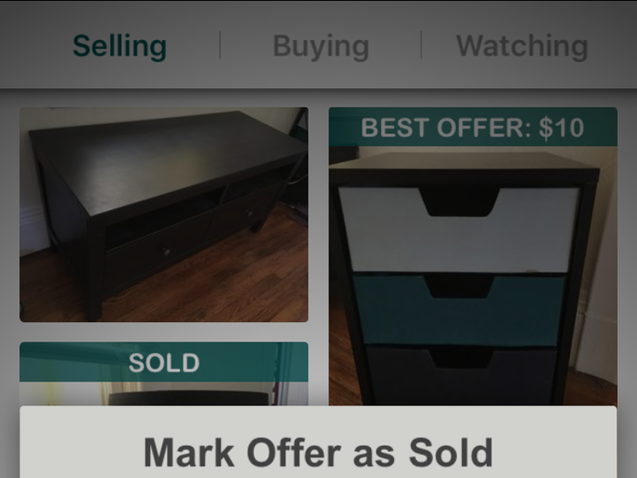 Once I got rid of an item, I could click on it from my listings and add that sold sticker.