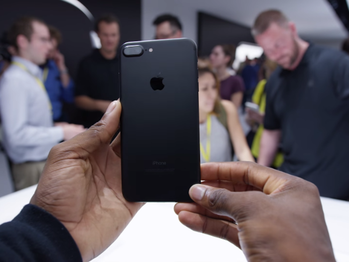 The matte black is darker than the space gray iPhone 6 and 6s, but not quite as dark as the new jet black option.