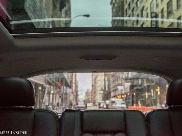 ... a two-panel panoramic sunroof, which lets in massive amounts of light and allows for late-night road-trip stargazing.