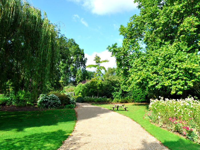 The trees in the gardens, planted in 1817, were to commemorate the allied victory at Waterloo two years earlier (what the exiled Bonaparte family who lived in the Royal crescent thought of this has not been recorded).