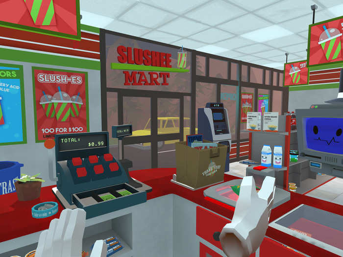 "Job Simulator" has players use motion controls to perform humorous versions of menial tasks.