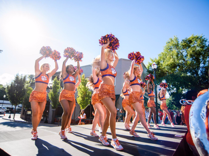 5. Clemson University — Students from all backgrounds are bonded by their "sheer love of Clemson." School spirit is a color at Clemson, and you can see it on 80,000 fans on game day cheering on the Tigers at the school