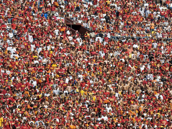 3. University of Southern California — Trojan pride is lively and infectious. One student says, "There is absolutely nothing that can top watching our unbelievable football team throttle the competition."