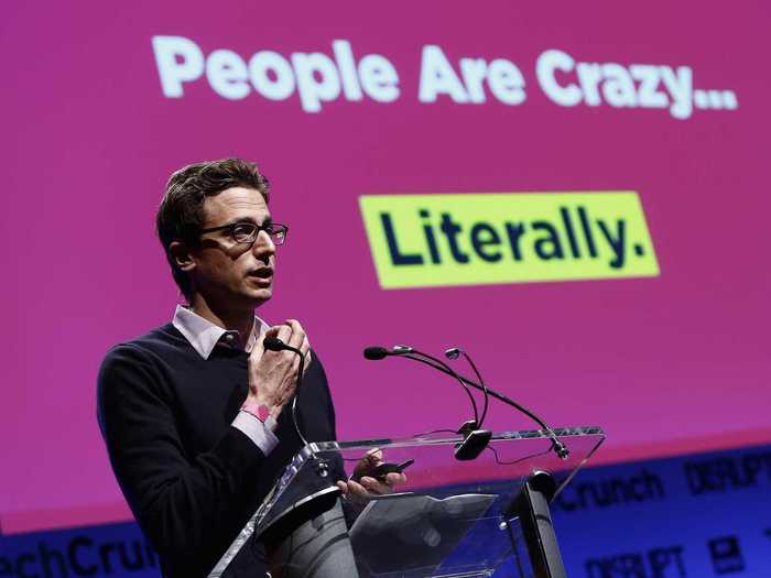 Jonah Peretti reads the business or sports section of the New York Times on his morning commute