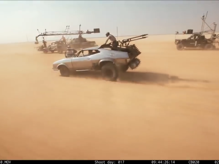 "Mad Max" had cars and camera rigs galore during filming in the desert of Namibia, Africa.