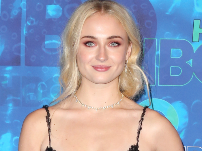 British actress Sophie Turner is actually a blonde in real life, but they dye her hair red for the show.