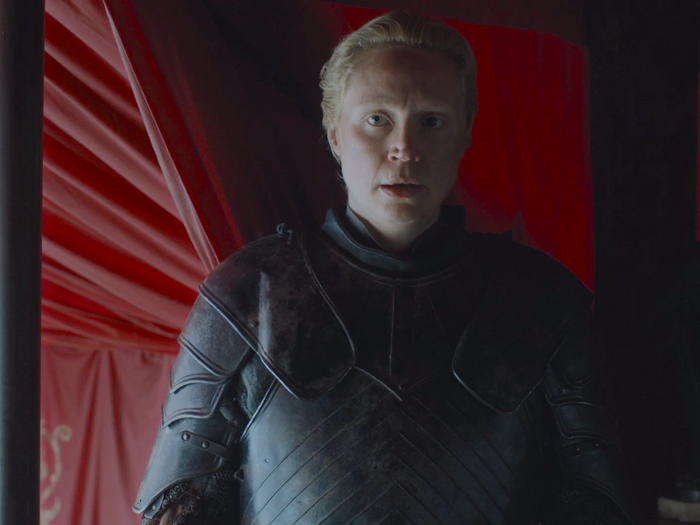 Brienne of Tarth swore her sword to Sansa Stark in season six. She also has a complicated relationship with Jaime Lannister.