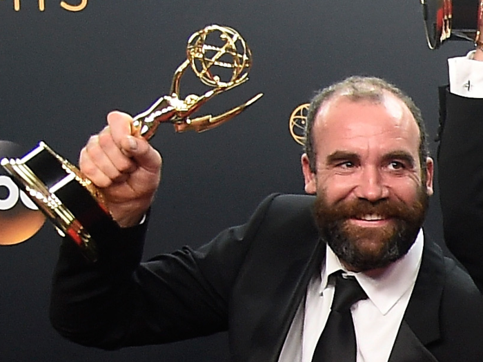 Scottish actor (and musician) Rory McCann is not scarred like his character — or as grumpy. He rounded out the 11 actors who represented the series at the Emmys.