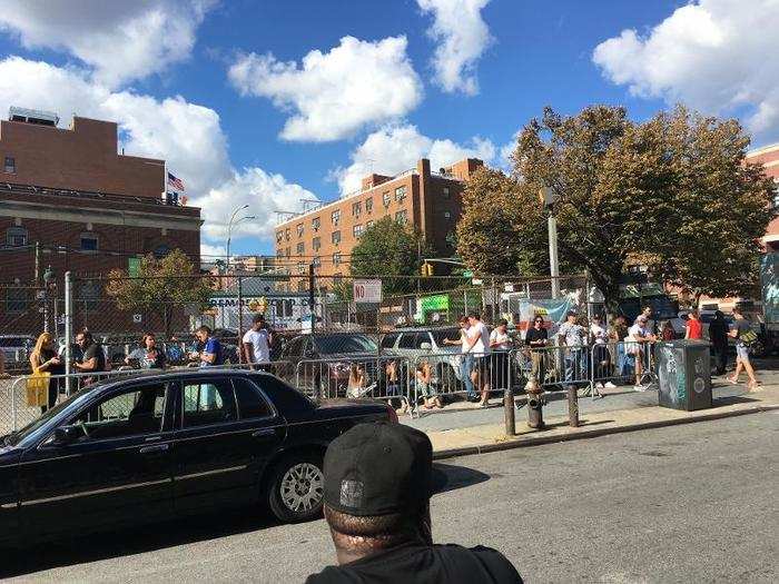 At 9 a.m., our line had still not moved. Dozens of people were getting out of Ubers and cabs and essentially walking straight into the store, while many more in the “walk-in” line were forced to wait outside, across the street, in the hot sun.