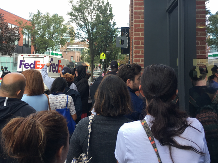 Every 20-30 minutes, our line moved forward about five feet. By 11:30, I could finally see the front door of the store — but there was another longer line inside.