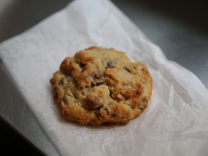 The Levain cookie achieves the perfect ratio of crispy dark brown peaks sitting among vast expanses of light brown softness.