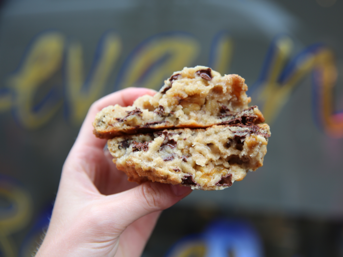 The inside of the cookie is buttery, and the dough perfectly under baked. It