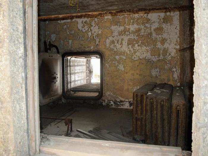 This was a sterilization chamber for hospital cots.