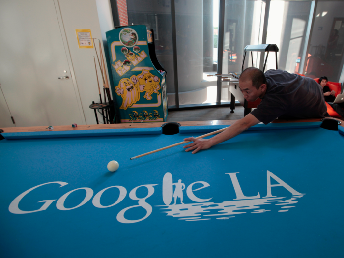 The Venice Beach office — which was designed by architect Frank Gehry — has amenities like a custom pool table and vintage arcade games.