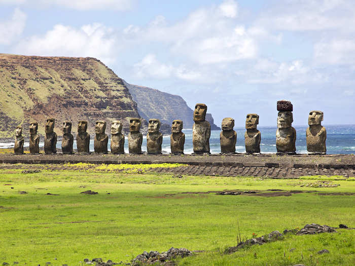 2. Easter Island is 2,182 miles away from the nearest continental land in Chile. It