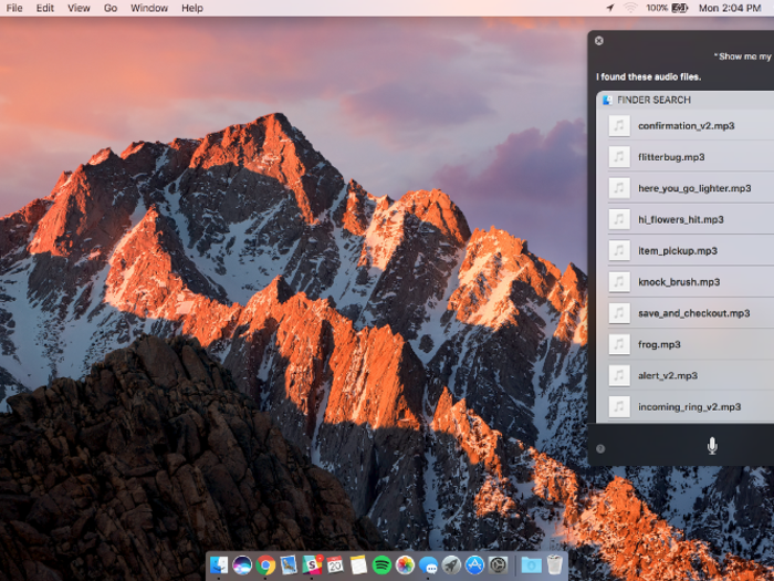 Siri is a quick way to search for files on your computer.