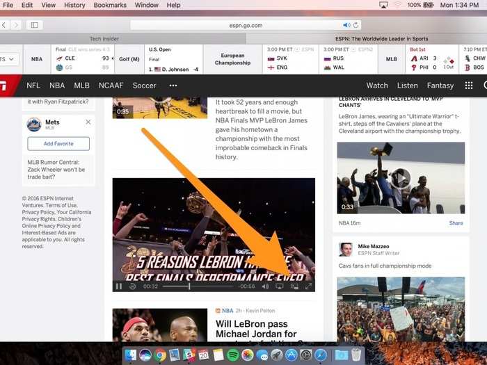 You can play videos in a picture-in-picture window on your desktop. It works with web videos and iTunes. Click the the special icon on the video player...