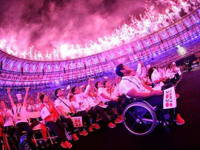 The Paralympians pass the torch for the 2020 Tokyo Paralympics.