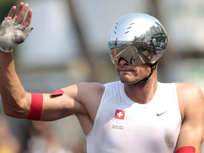 Marcel Hug, the "Swiss Silver Bullet" won gold in the wheelchair marathon.