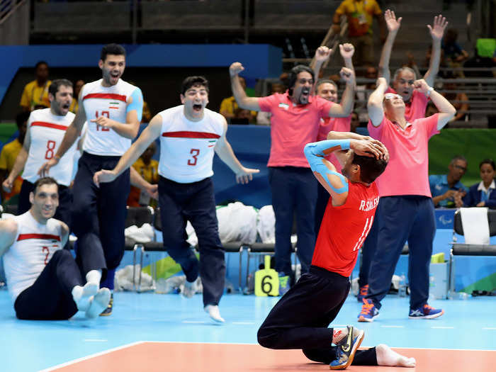 Iran wins gold in sitting volleyball.