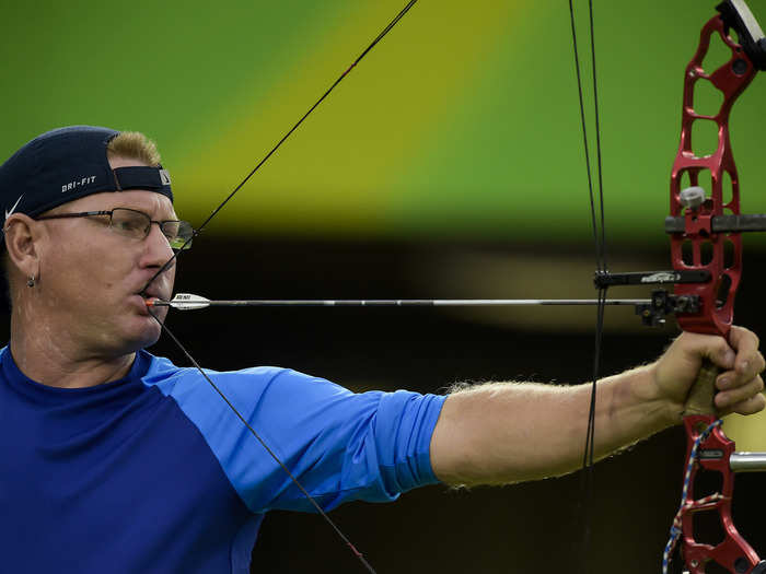 Jeff Fabry of Team USA competes in archery.