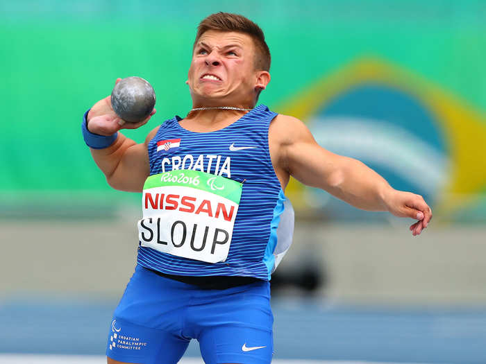 Matija Sloup of Croatia competes in the men