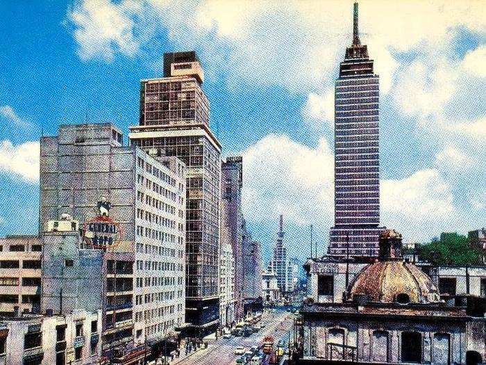 Mexico City grew upwards in the 1950s with the construction of the Torre Latinoamericana — the city