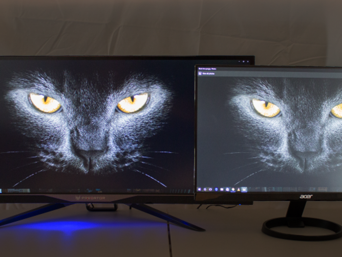 The X34 uses an IPS display, which displays richer colors and darker blacks than a monitor with a regular LCD display.