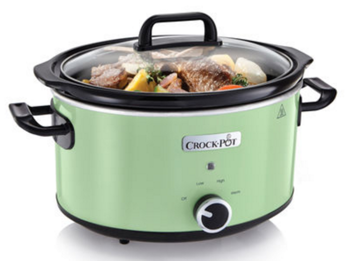 A slow cooker to keep food warm.