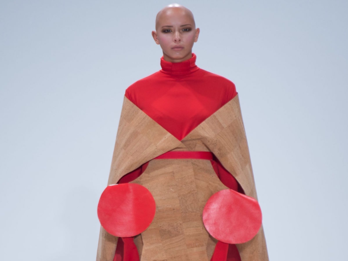 6. This geometric cloak appeared at the Swedish School of Textiles show on September 16.