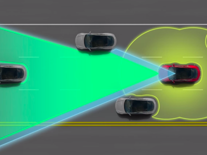 Because Autopilot is making better use of radar, Tesla cars can look beyond the car located directly in front of it. It does this by bouncing the radar off the road to see what