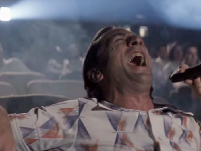 In "Cape Fear," Robert De Niro famously laughs alone in a movie theater while seeking revenge.