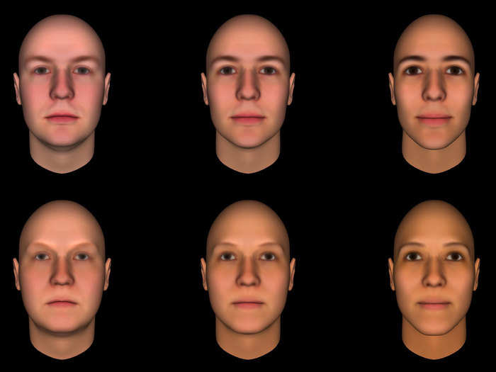 Perceived likability increases from left to right. Associated traits include attractiveness and resemblance to a smile.