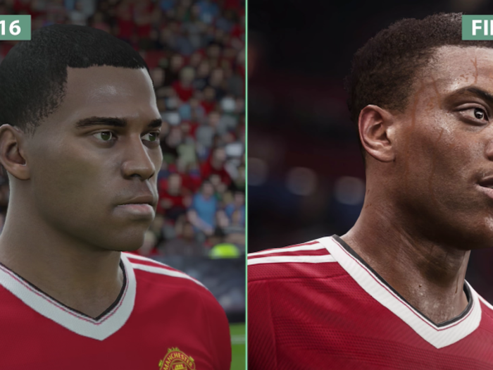 And certain players who looked nothing like their real selves in "FIFA 16" finally got a makeover. Manchester United