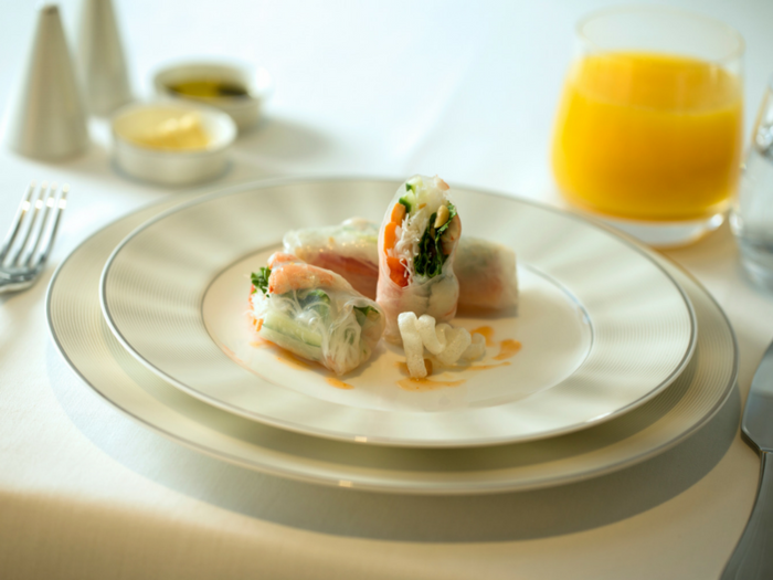 Food and beverage at Abu Dhabi First Class Lounge & Spa