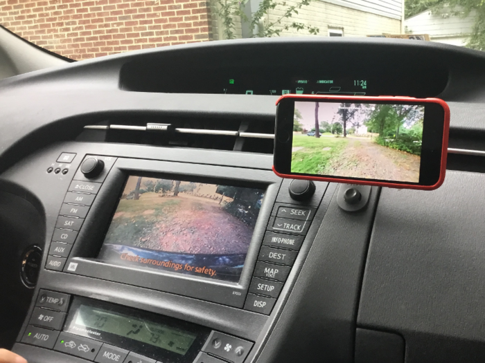 The first thing I noticed about the RearVision is that the image quality is pretty good. It’s certainly better than the factory-installed backup camera on the 2010 Prius I tested it on.