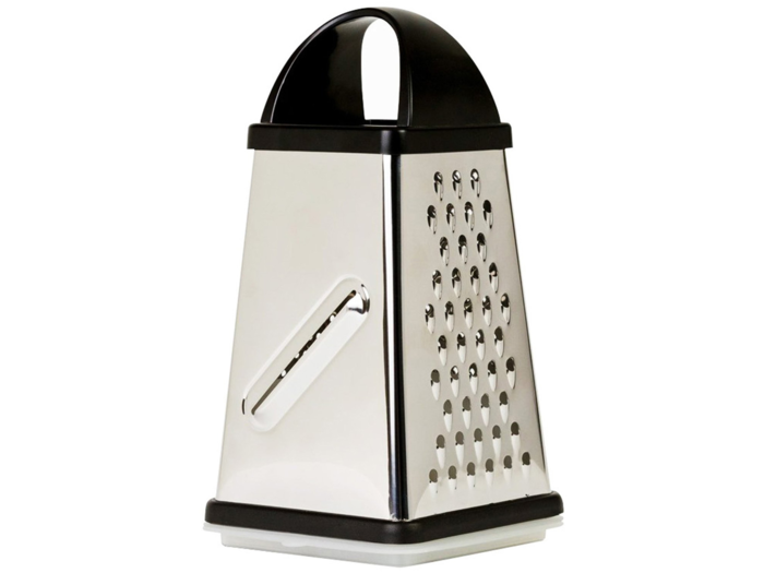 OXO double-bladed cheese grater — Formosa says his favorite grater slices both ways, since the blades face up and down, resulting in twice the grating power.