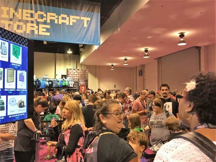 Otherwise, two things really stood out to me. First, the massive, hours-long lines for the Minecraft-exclusive merchandise you can only get at the show...