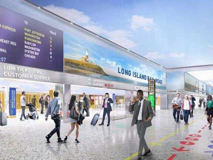 The LIRR concourses will be redeveloped by the MTA, which will triple the width of the 33rd Street Corridor — one of the busiest sections of Penn Station.