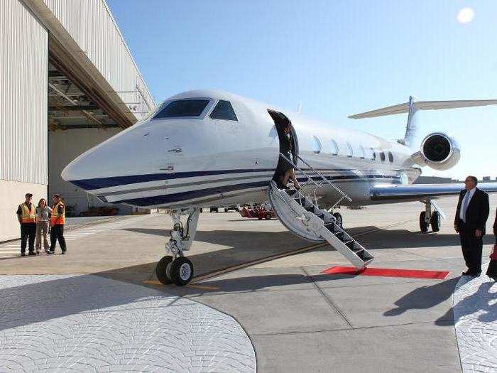 After landing, our jet pulled up right to the front door of Gulfstream