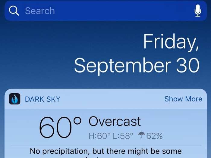 Dark Sky is one of the most useful weather apps on the iPhone, and its widget is excellent.