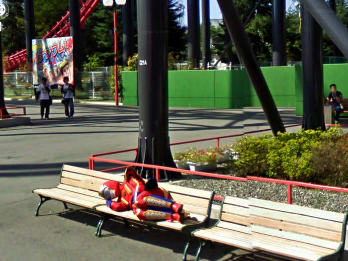 The Street View images feature many interesting characters. Here