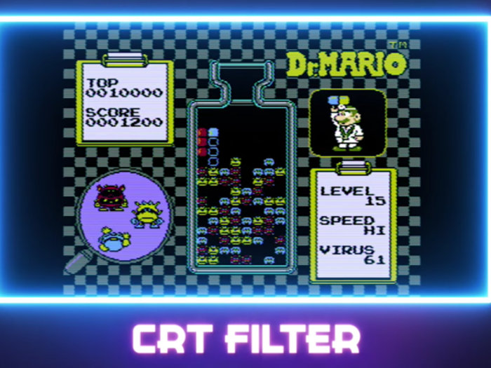 Or you can play them in "CRT Mode," which emulates the kind of screen you