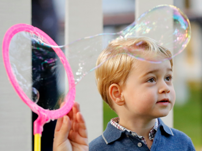 ...and was completely enthralled by some bubbles.