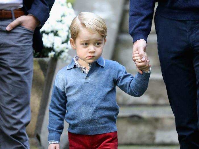 Prince George rocked his trademark knee socks...