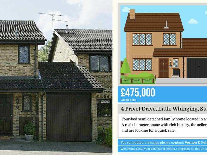 Harry Potter — 4 Privet Drive, Surrey— £475,000